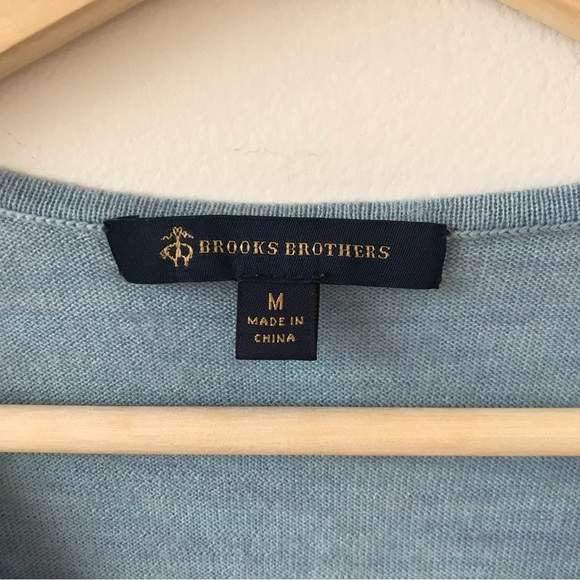 Brooks Brothers baby blue long sleeve merino wool sweater - Picture 6 of 7